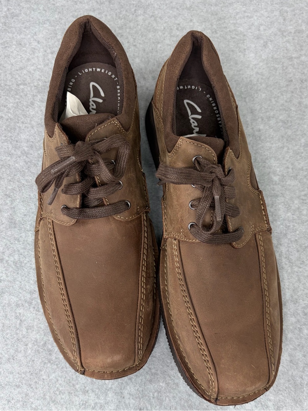 Clarks Men's Brown Leather Casual Lace-Up Loafers